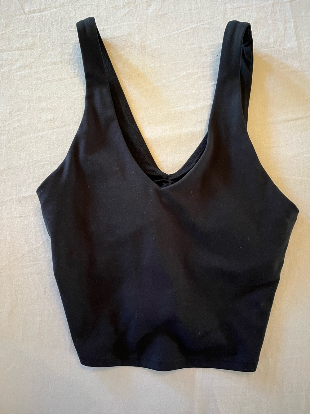 All in Motion V-Neck Black Crop Sports Bra, XS